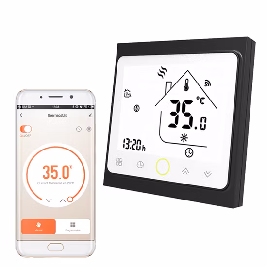 Termostato de aquecimento de piso programável semanal com tela sensível ao toque sem fio inteligente